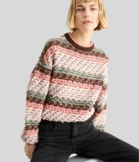 Pink Textured Patterned Jumper Comfortable knit piece Snuggly Design