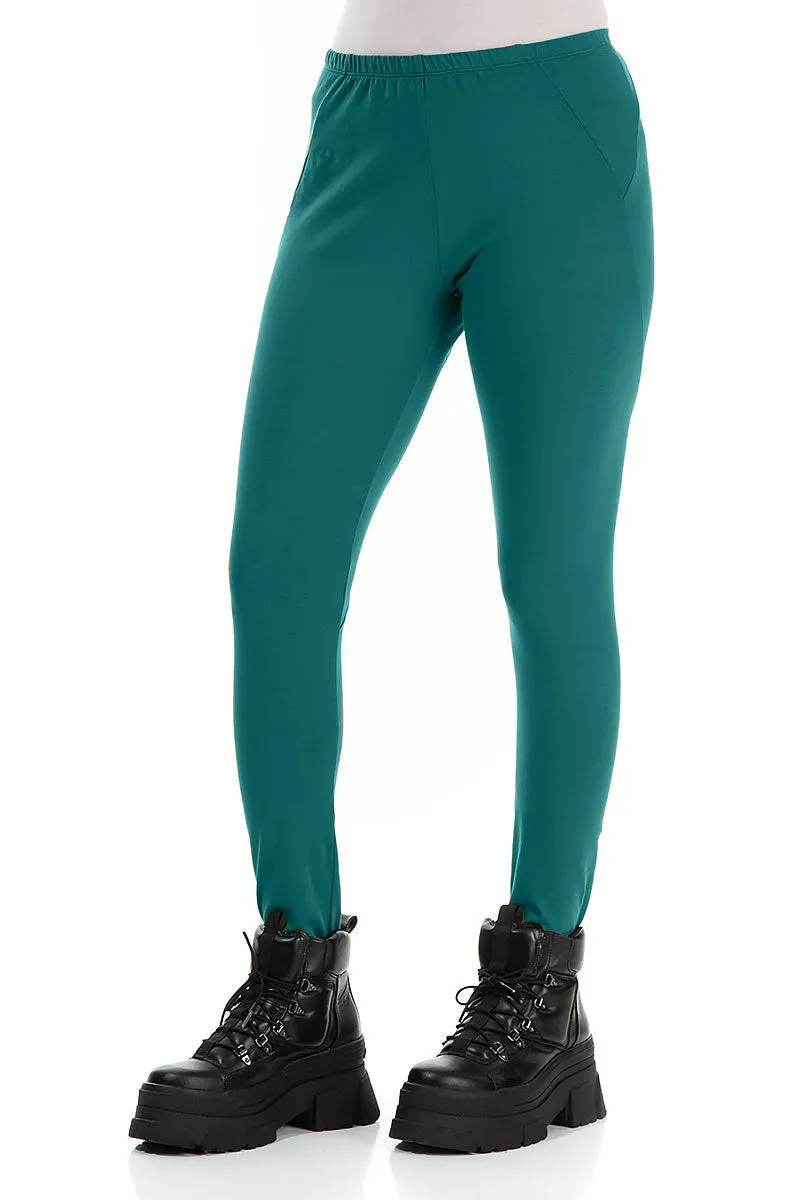 Peacock Cotton Leggings Outdoor Flex