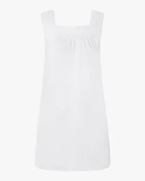 Square Neck Babydoll Mini Dress Fold-Over-Detail Breathable Design