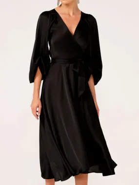 Layered-Look Smooth Surface SACHA DRAKE DIMMI WRAP DRESS
