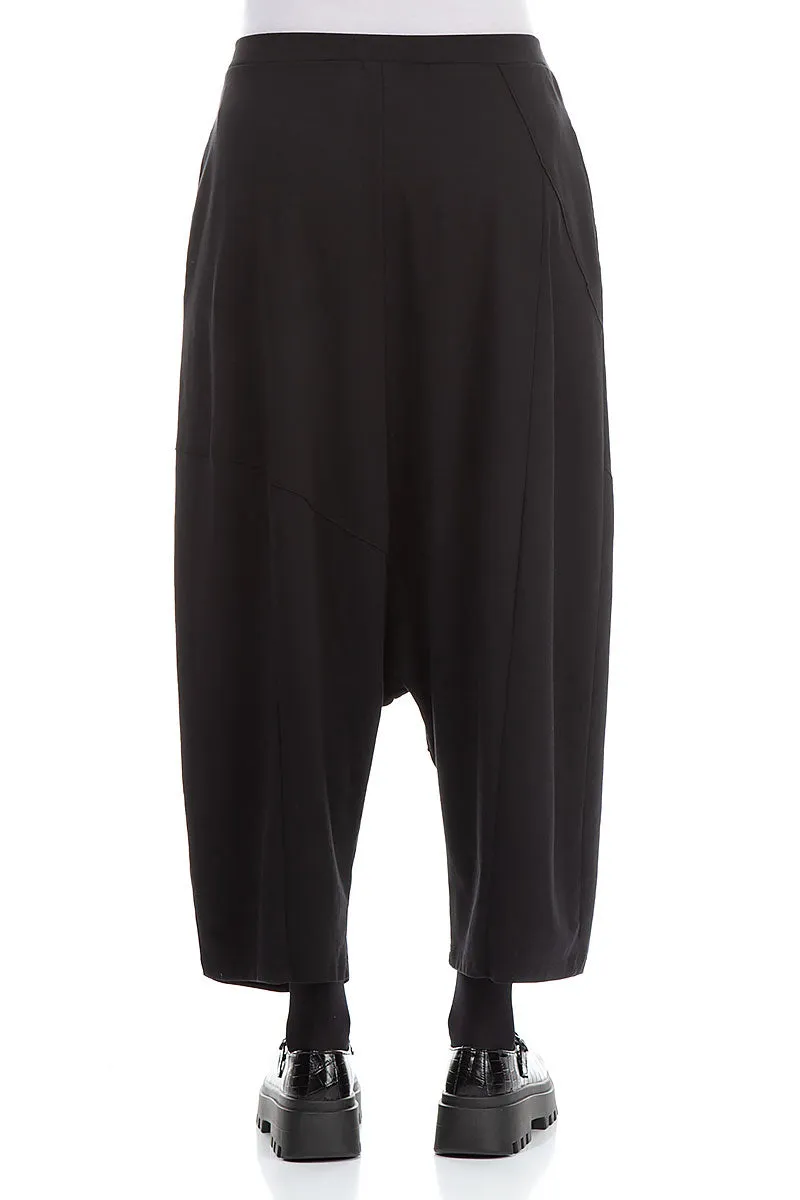 Body Aligned Loose Baggy Black Cotton Trousers