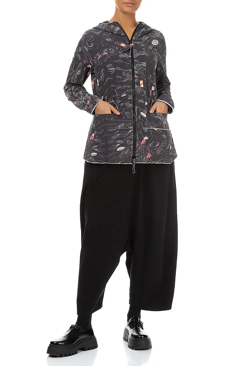 Loose Baggy Black Cotton Trousers Slim Look Fit