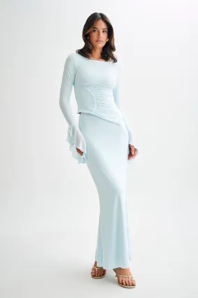 Stevie Bell Sleeve Slinky Top - Sky Blue Versatile Base Layer