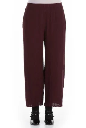 Everyday Ease Straight Cropped Merlot Silk Viscose Trousers