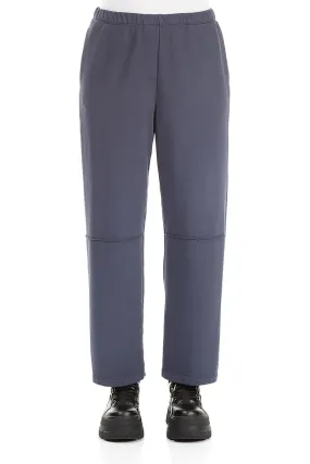 Ultra Soft Inner Layer Straight Slate Blue Cotton Trousers