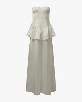 Strapless Corset Peplum Maxi Dress Feather Light QuickDryTechnology
