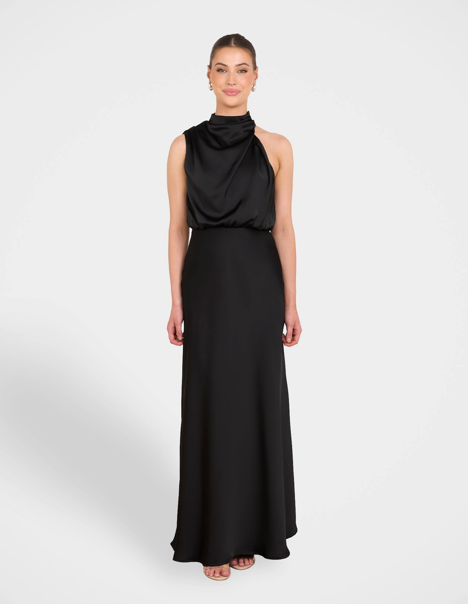 Cotton-Blend Bloom Soft Tate High Neck Gown