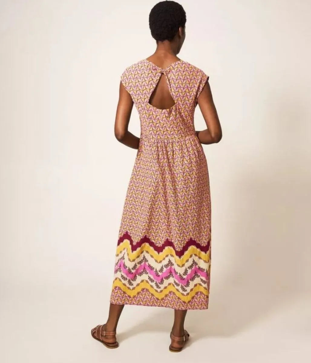 Addison Geo Print Midi Dress Simple Elegance