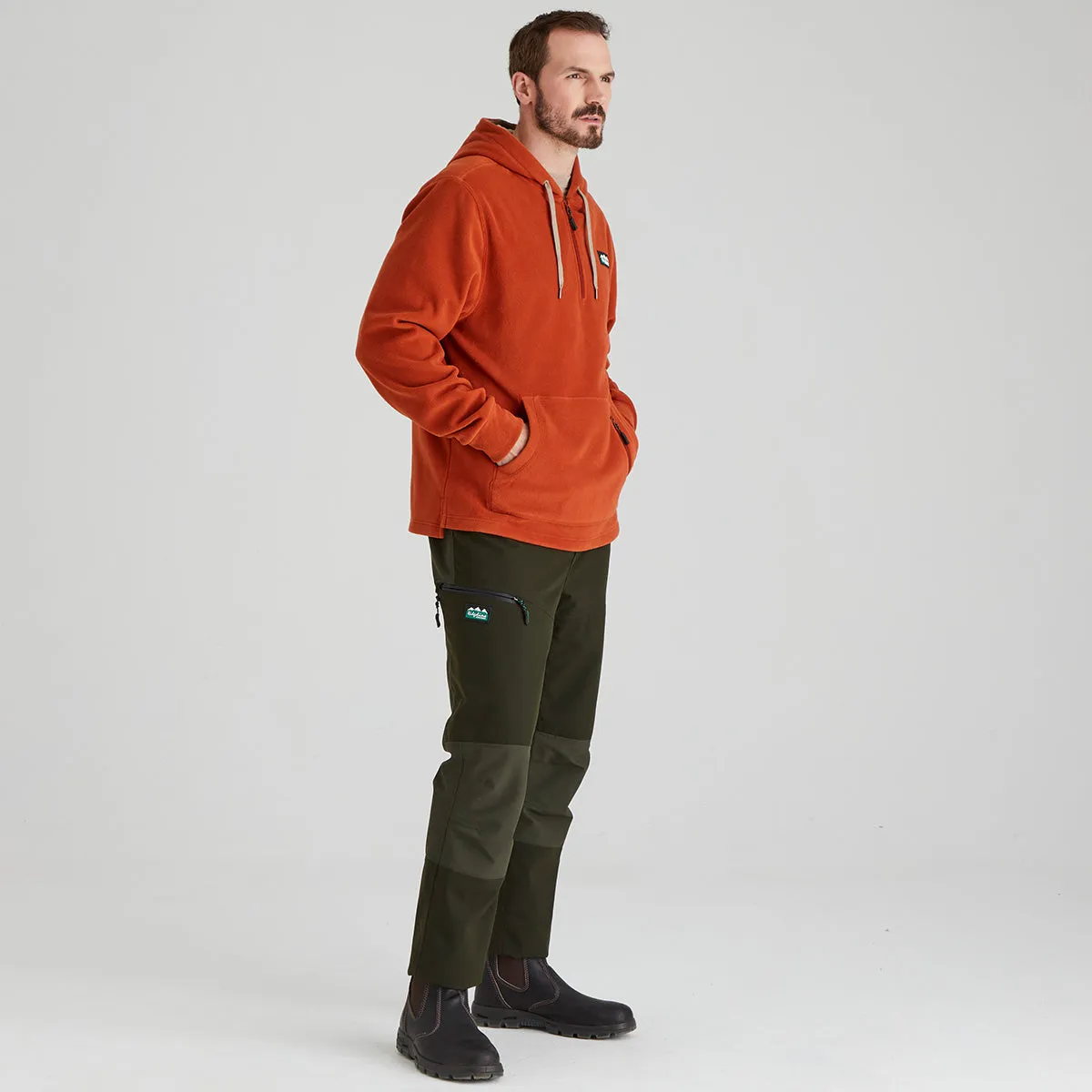 Layered Ply Construction Men's Ballistic Fleece Hoodie Russet