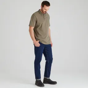Men's Kilworth Polo Shirt Smokey Olive AbrasionResistant Edging RelaxedSilhouette