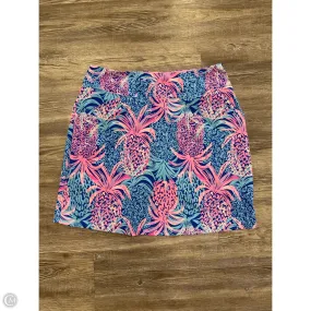 Skort Designer By Lilly Pulitzer In Blue & Pink, Size: 6 Contemporary Brand Soft Texture