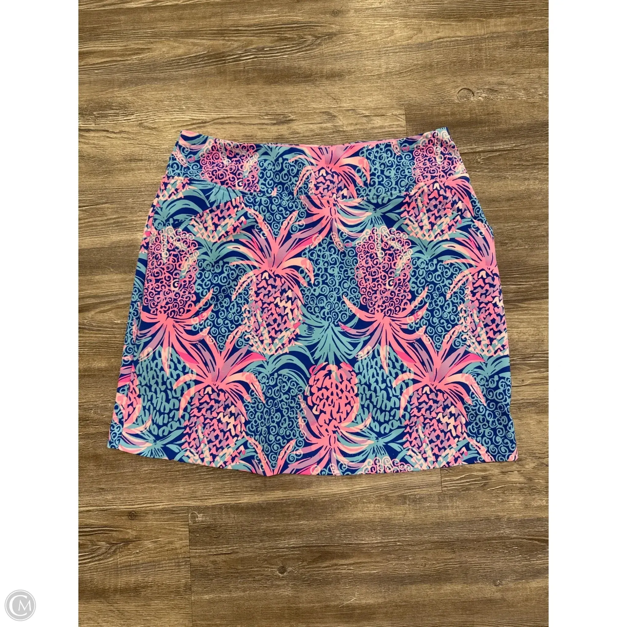 Skort Designer By Lilly Pulitzer In Blue & Pink, Size: 6 Contemporary Brand Soft Texture