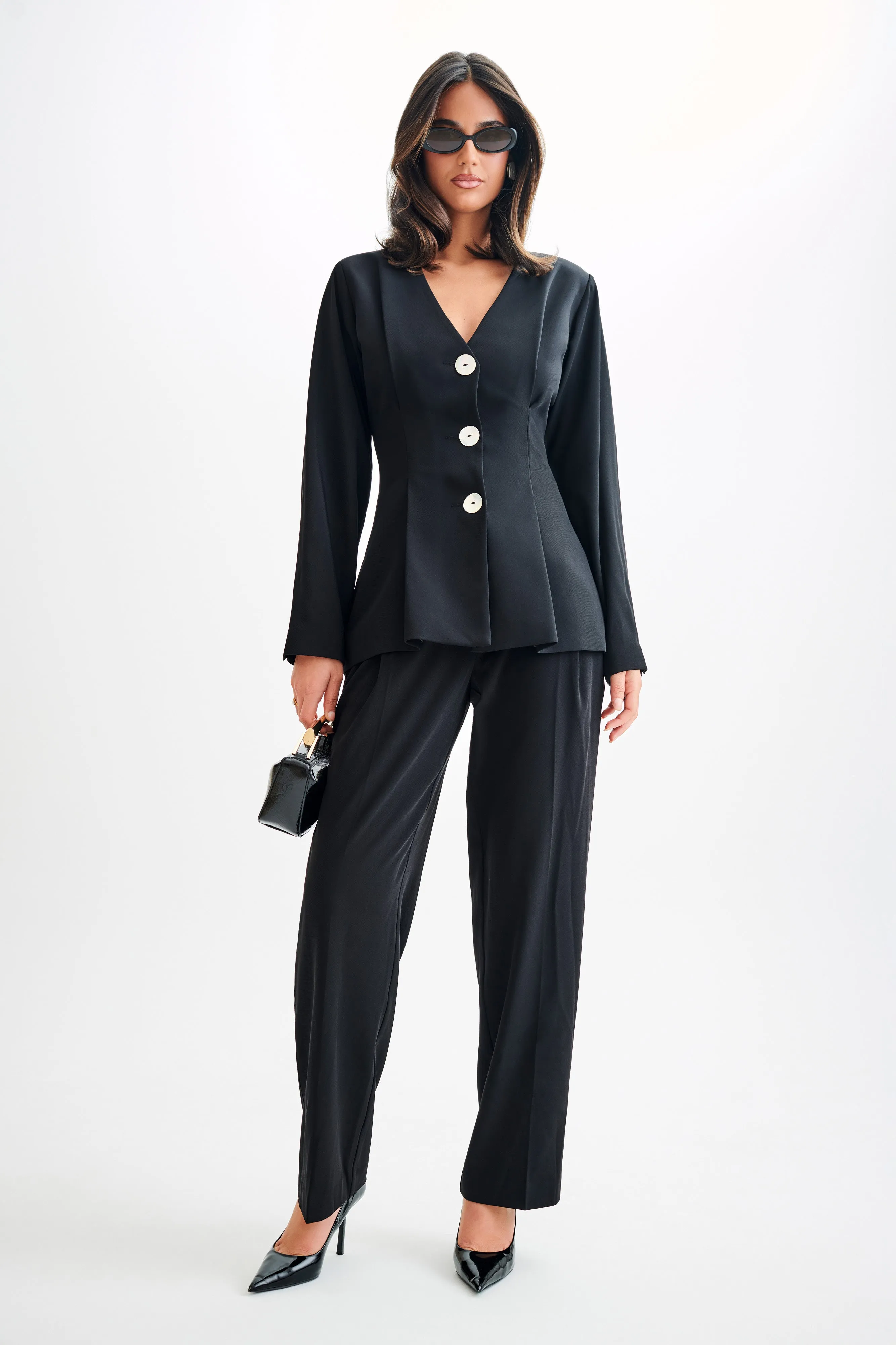 Kendall Balloon Sleeve Jacket - Black FoldableStructure Compact packaging