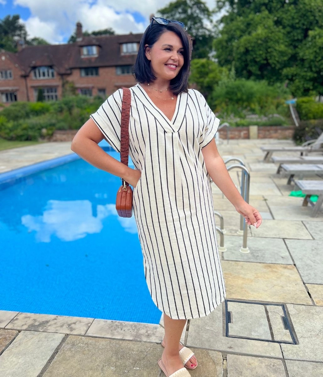Striped Cotton Shift Dress Playful Twist
