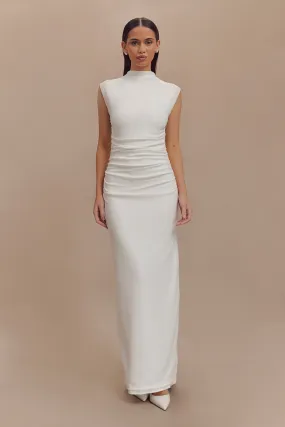Elliot High Neck Sleeveless Maxi Dress - White Formal Style PlushLining