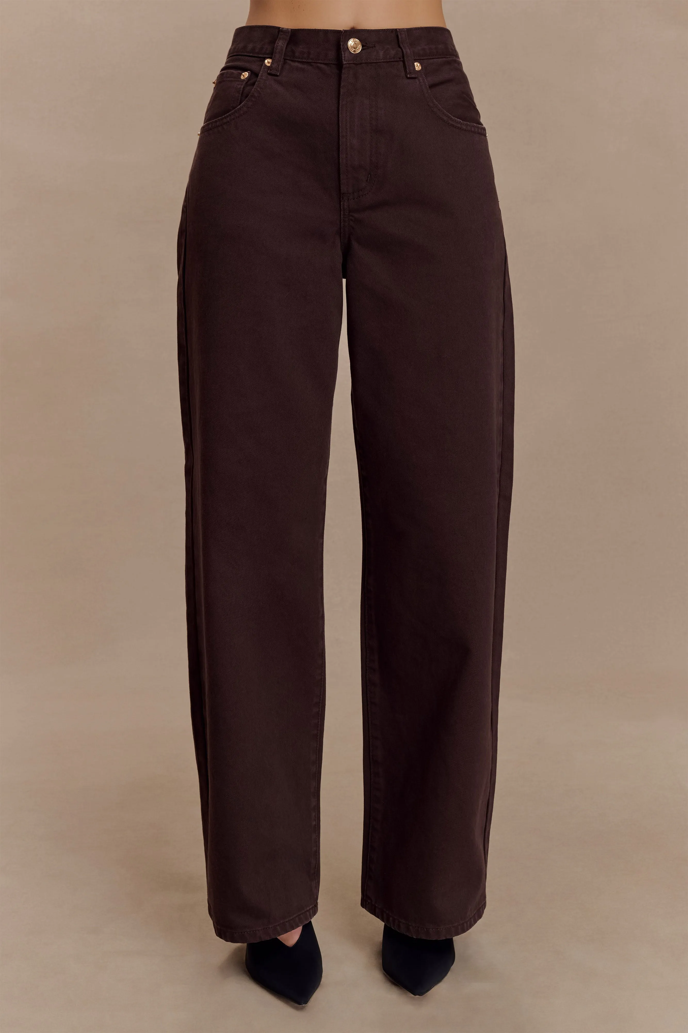 RegularFit Mannon Mid Rise Denim Jeans - Chocolate