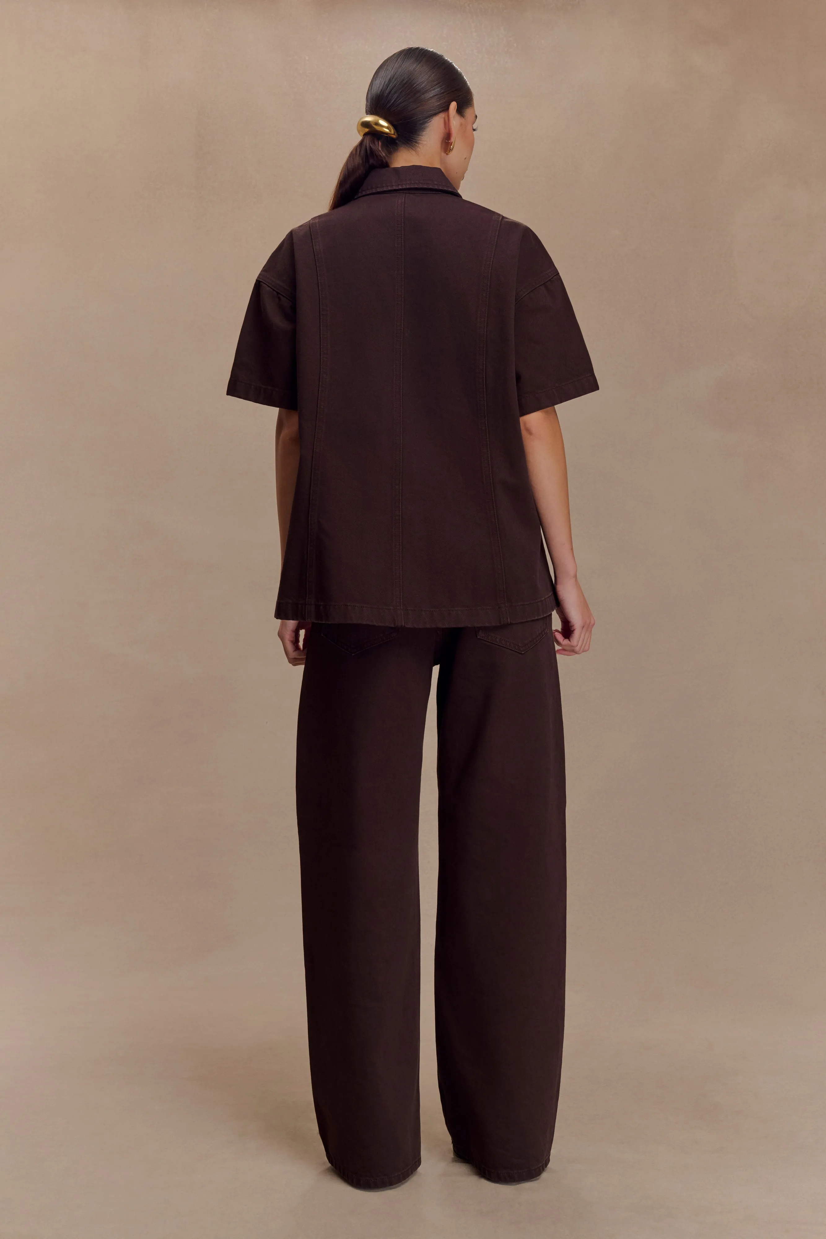 Mannon Mid Rise Denim Jeans - Chocolate Laser cut