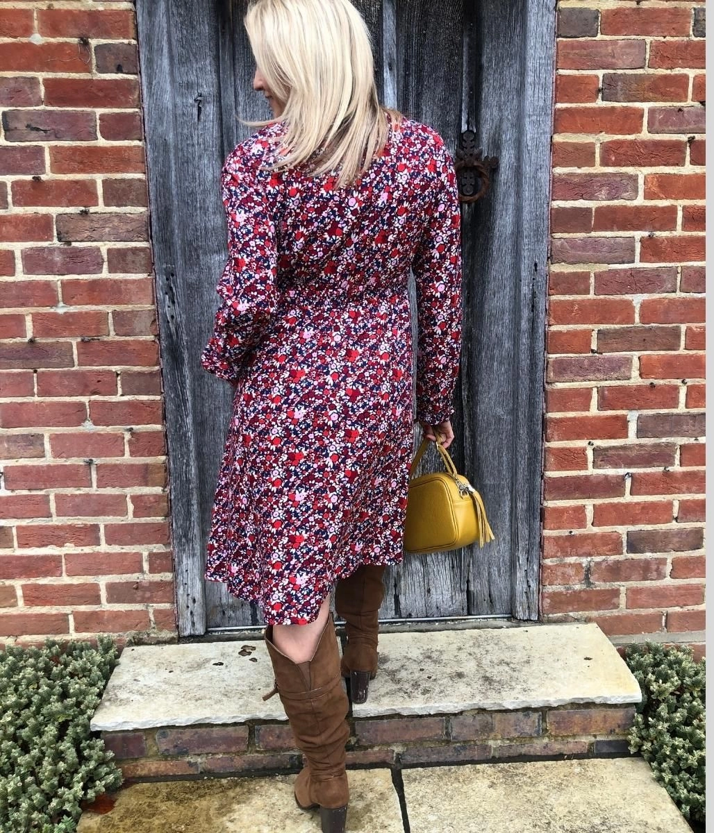 Brakeburn Mixed Berry Floral Wrap Dress Photo Bright