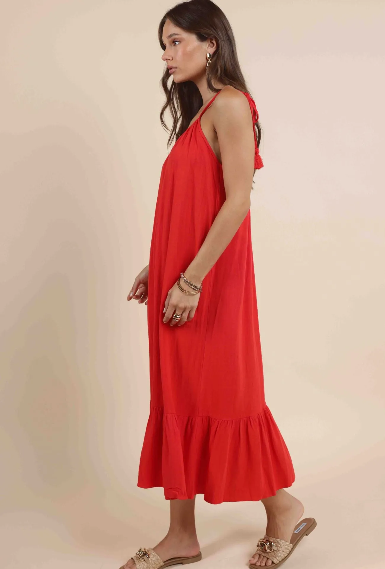 Bright Accent SUGARLOAF TIE STRAP MAXI DRESS