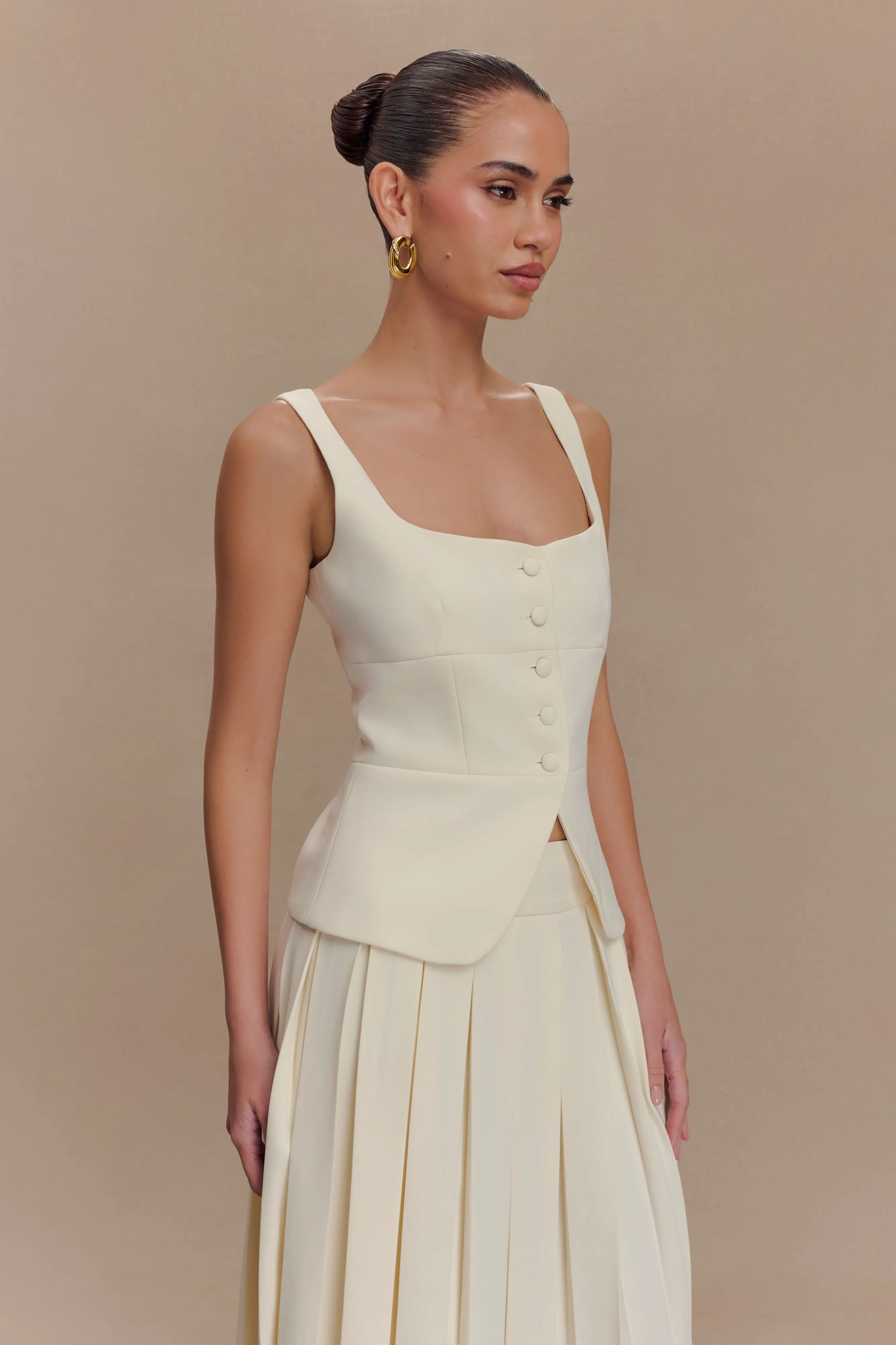 Sunny Suiting Peplum Top - Ivory Active Blouse