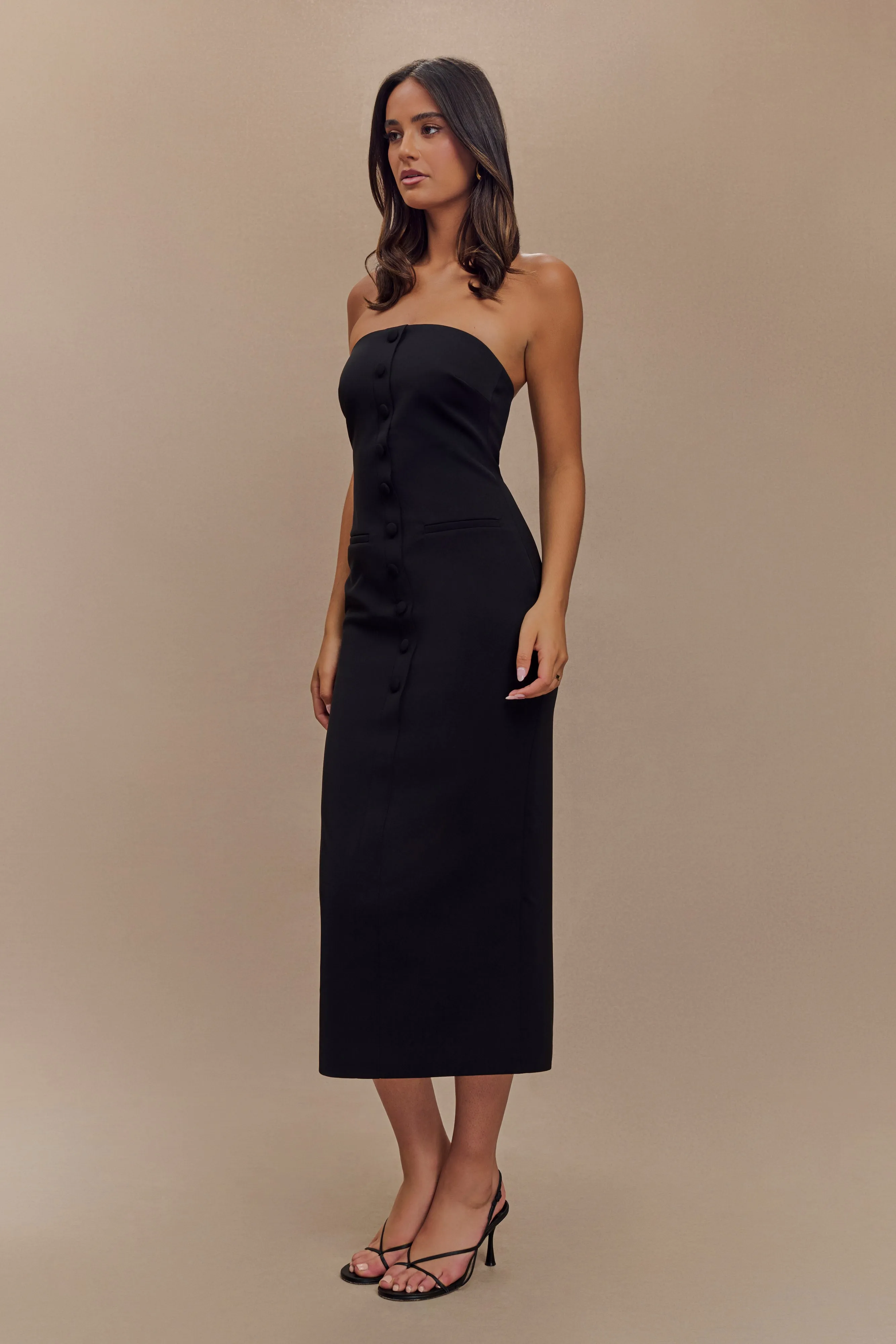 Sophisticated Touch Sussan Strapless Midi Dress - Black