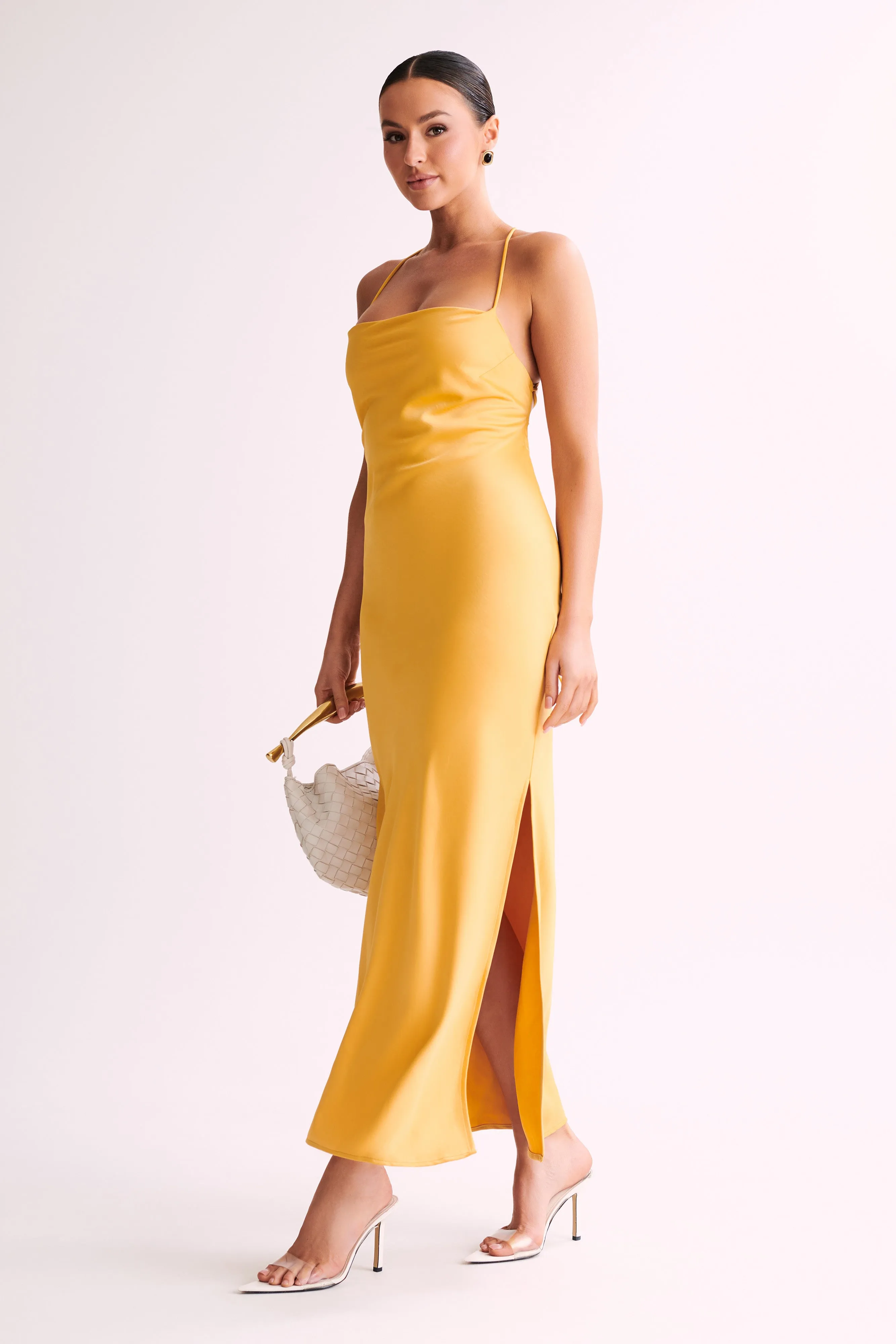 Sydney Straight Neck Slip Maxi Dress - Yellow Cozy Style