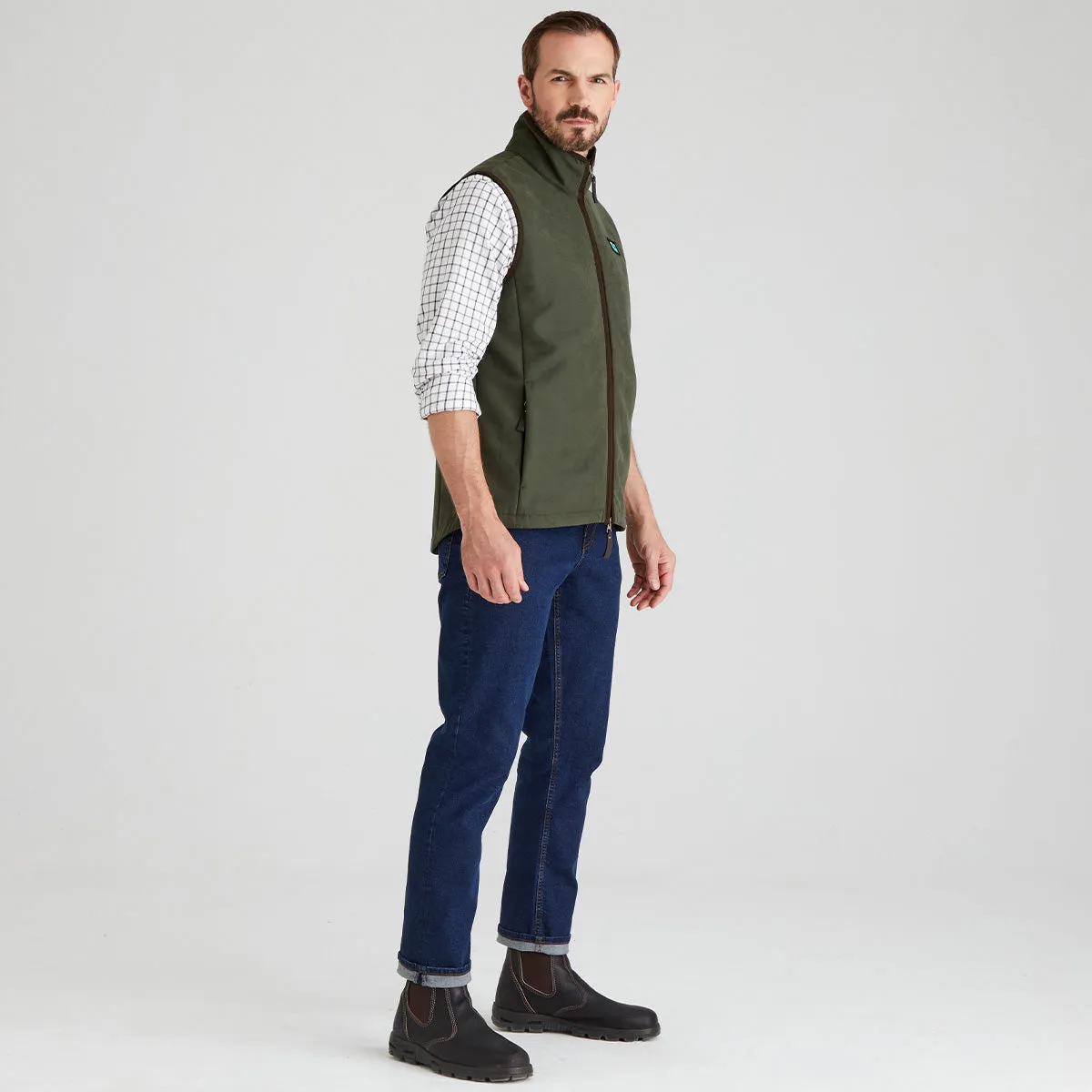 Men's Monarch Gilet Deep Forest Ribbed Hemline
