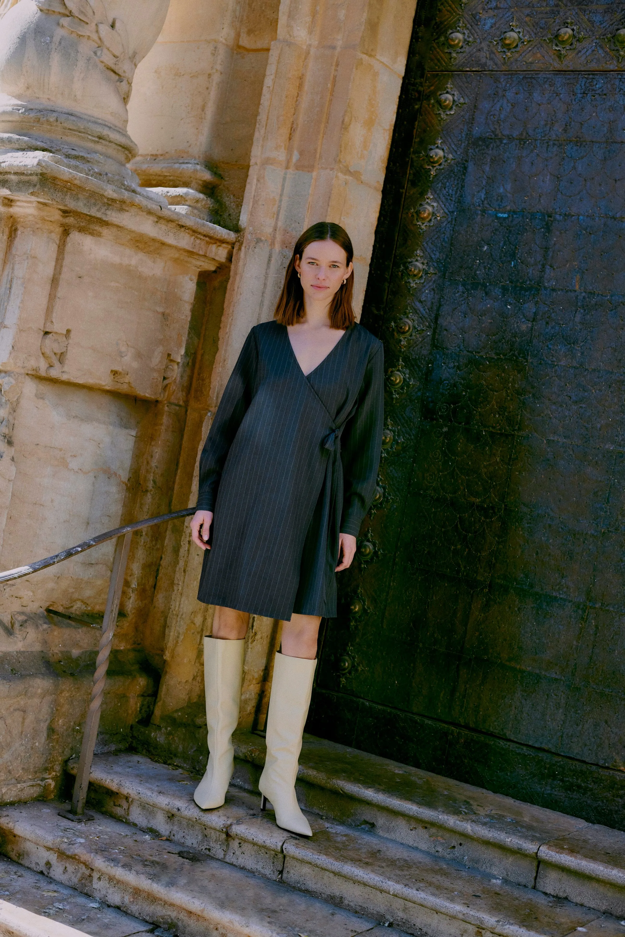 Flow Friendly GREY WRAP DRESS