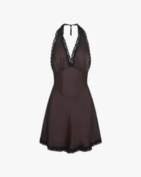 Halter Lace Mini Dress Photo Bright