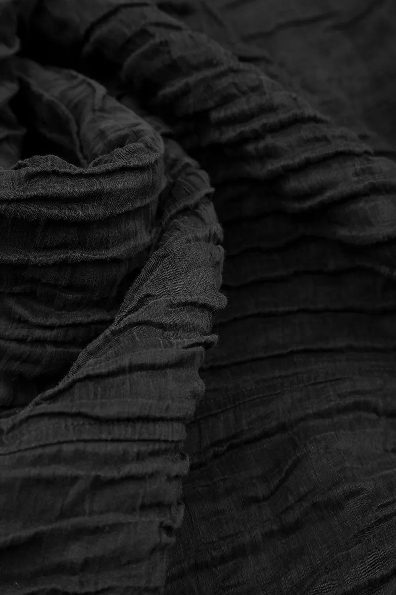 Taper Black Crinkled Trousers Outdoor Essentials