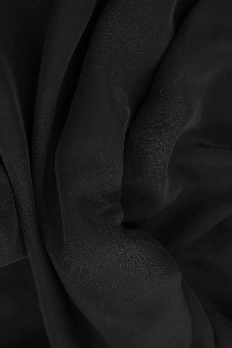 Breathable layers Taper Black Silk Bamboo Trousers