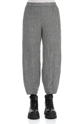 Movement Ease Taper Grey M??lange Linen Trousers