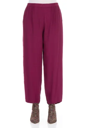 Weekend Ready Stay Flexible Tapered Claret Viscose Trousers