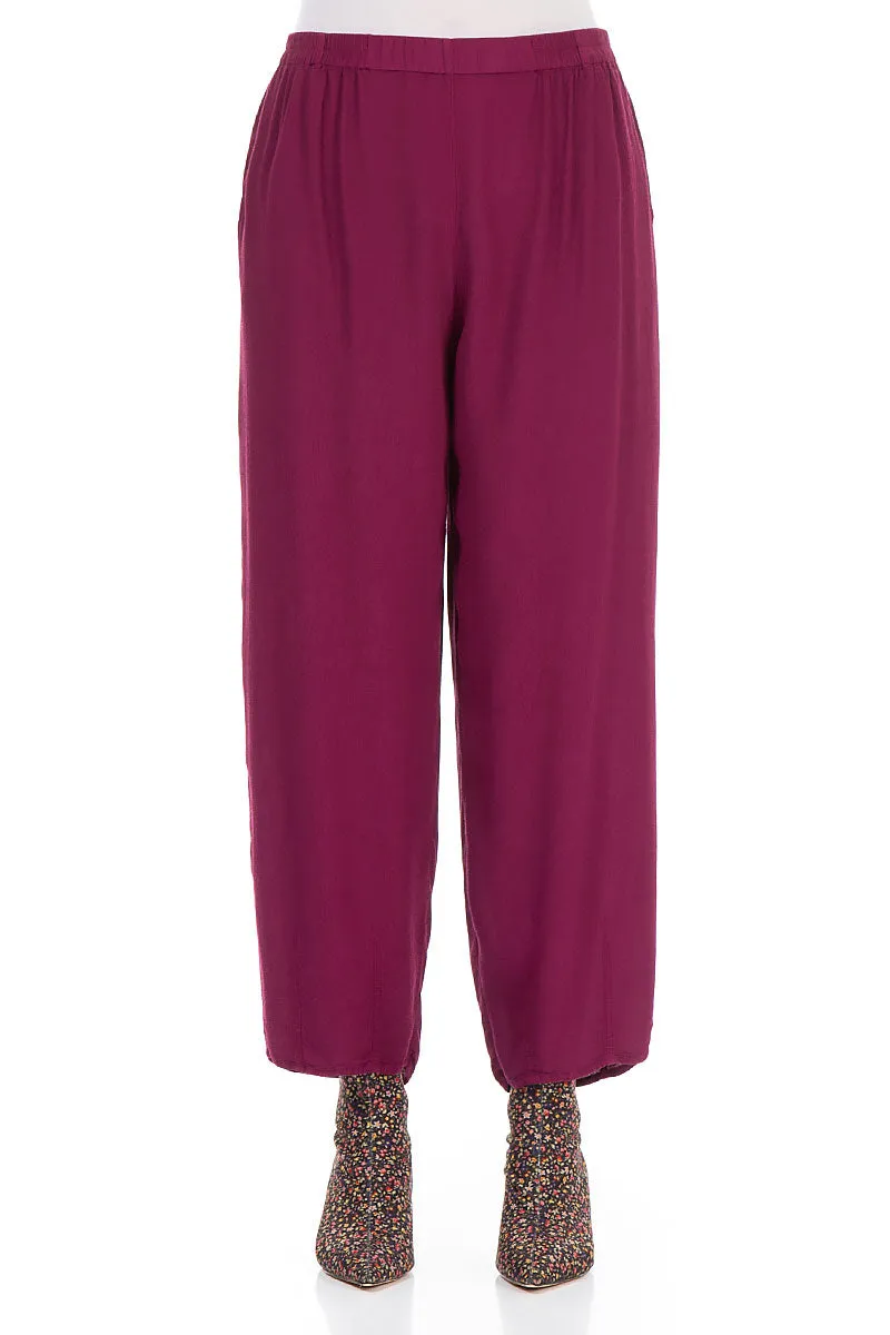 Weekend Ready Stay Flexible Tapered Claret Viscose Trousers