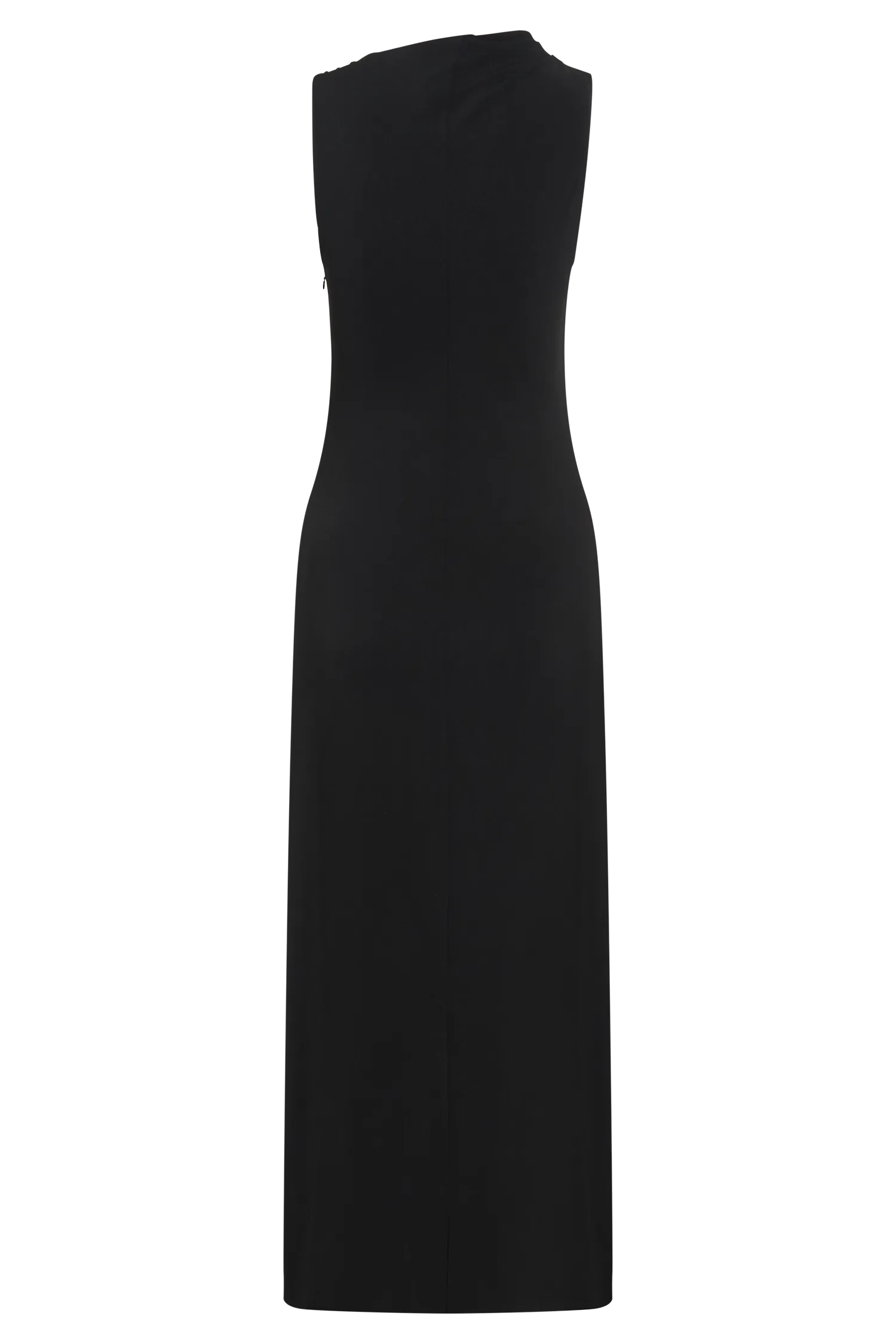 Formal Setting Taylor Draped Stretch Crepe Midi Dress - Black