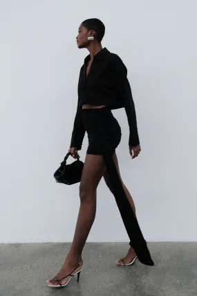 Wren Slinky Mini Skirt - Black Rayon drape