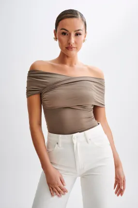 LowMaintenanceMaterial Lourdes Slinky Off Shoulder Top - Coco