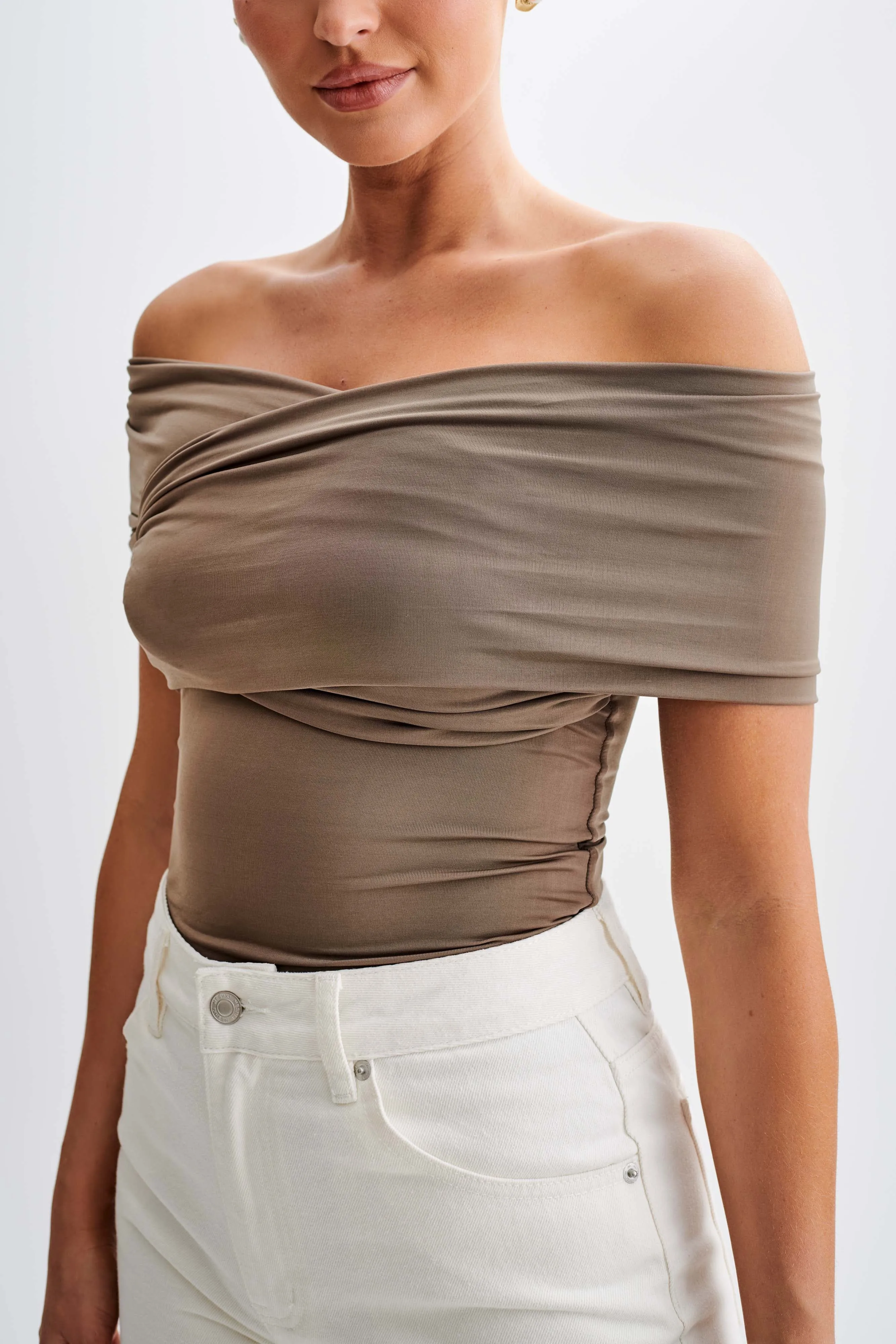 Lourdes Slinky Off Shoulder Top - Coco FrayResistant Fabric