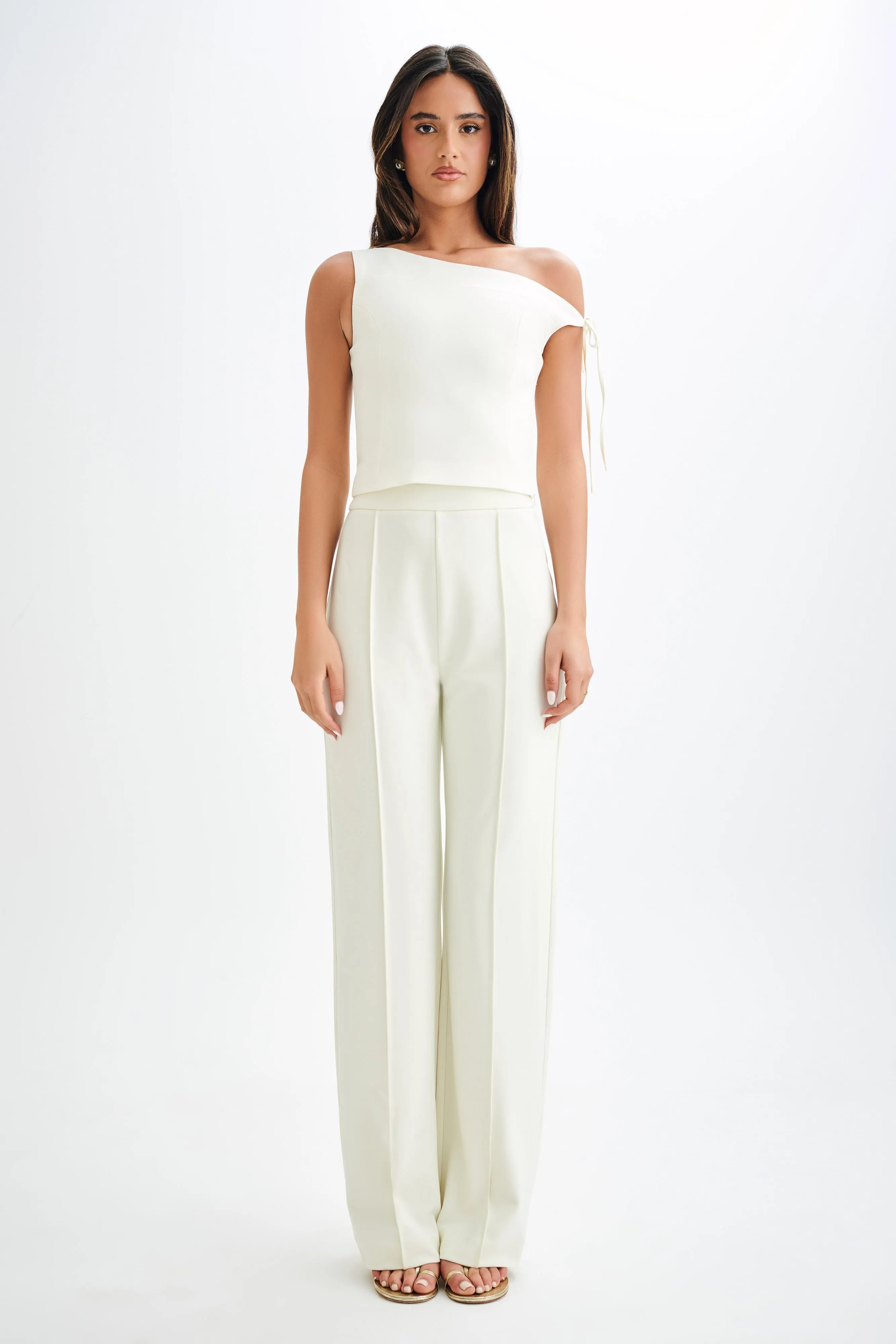 Ramsey Suiting Off Shoulder Top - Ivory Tear Resistant