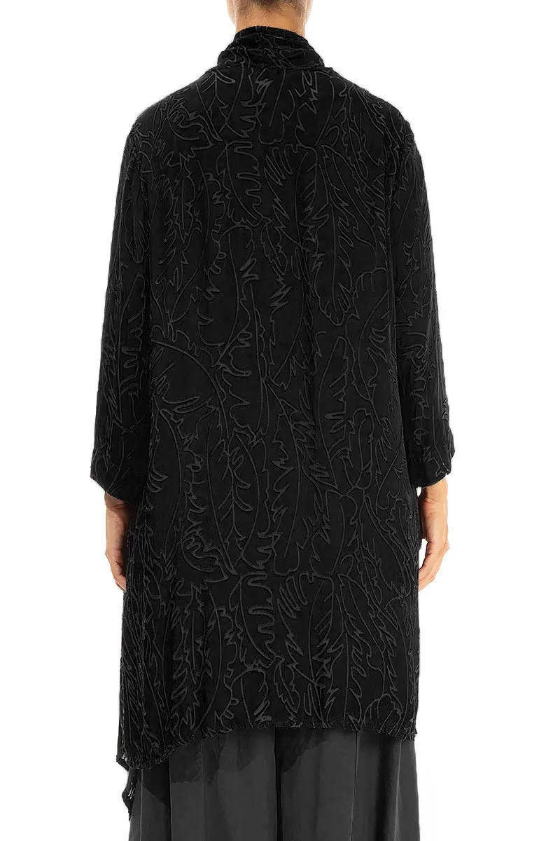 Open Black Devor?? Feather Silk Jacket Hidden Ventilation Stain Resistant