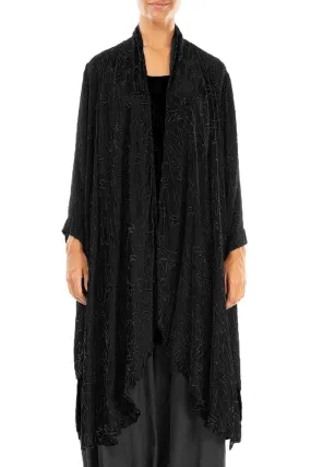 Reinforced Collar Structure Open Black Devor?? Feather Silk Jacket