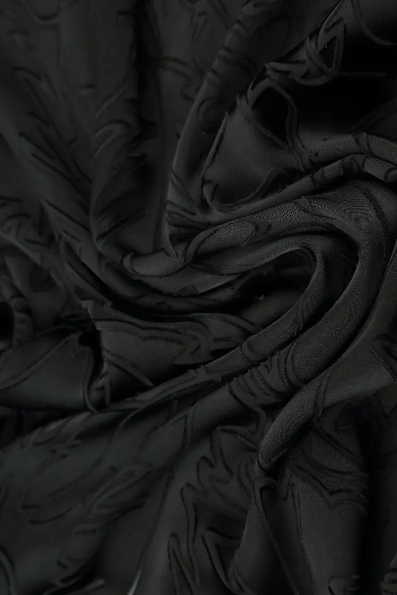 Stretch Paneling Open Black Devor?? Feather Silk Jacket