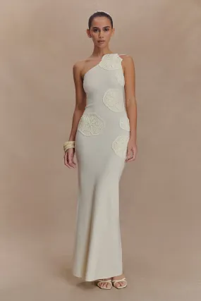 Teneika Crochet Knit Maxi Dress - Ivory Morning Glow flowy style
