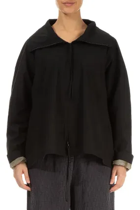 Terra Lined Black Cotton Jacket UV Protection ScratchResistant Zippers