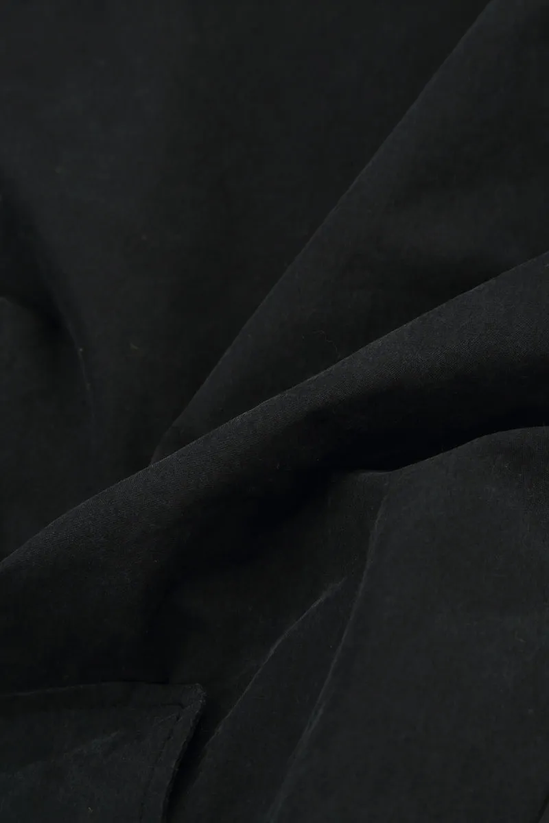 Terra Lined Black Cotton Jacket Cashmere Blend Windbreaker Inspired Fit