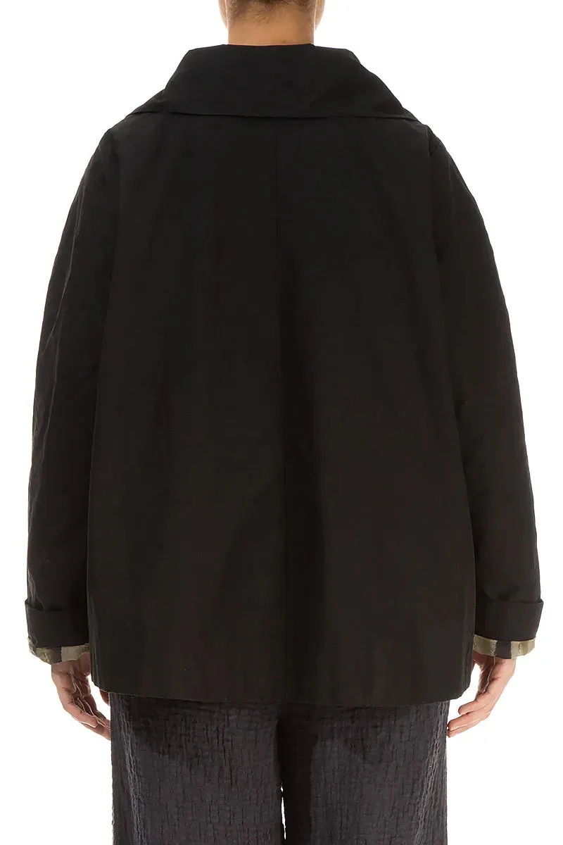 Terra Lined Black Cotton Jacket DoubleStitchSeams