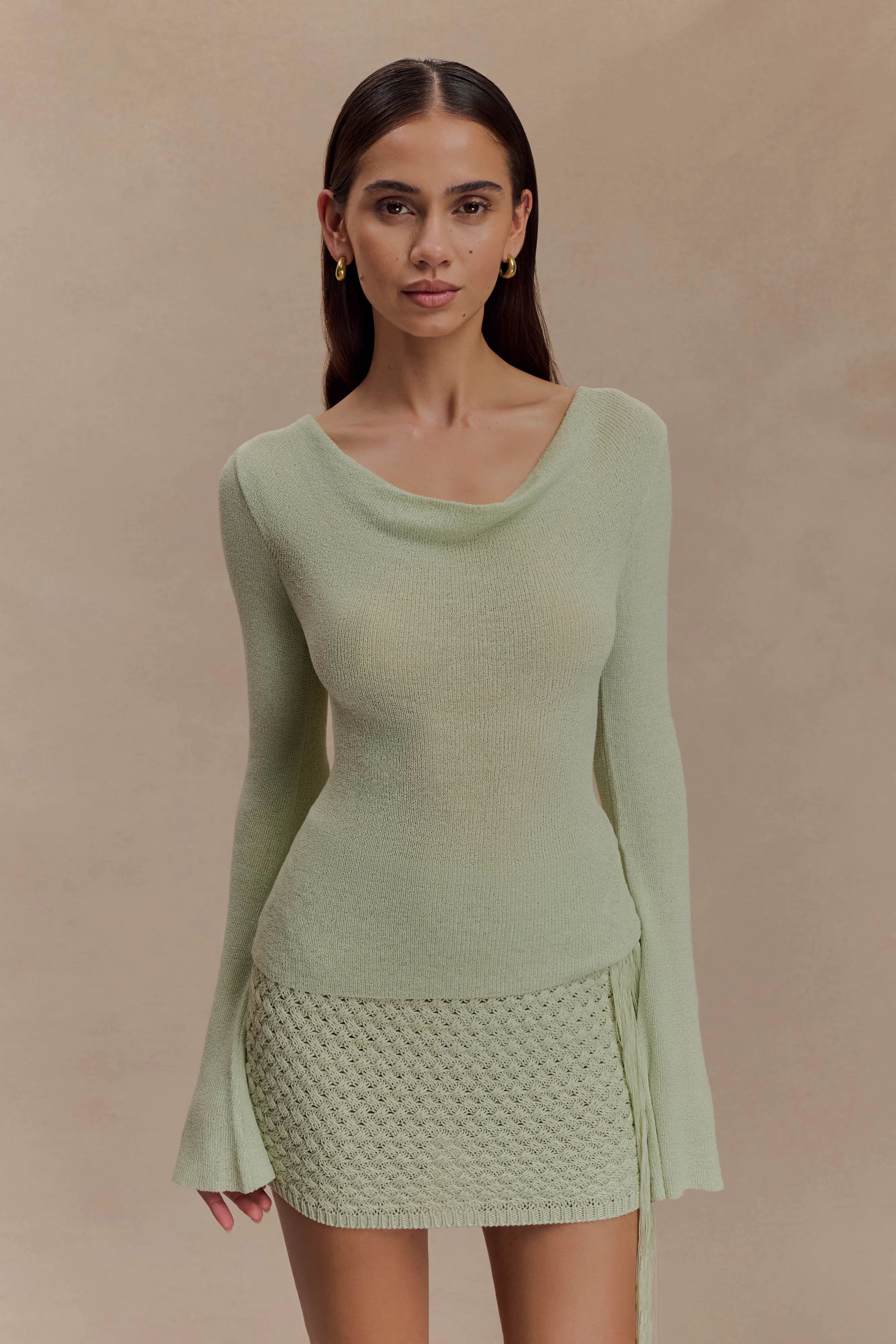Terrymae Crochet Mini Skirt - Pastel Green Stay Dry