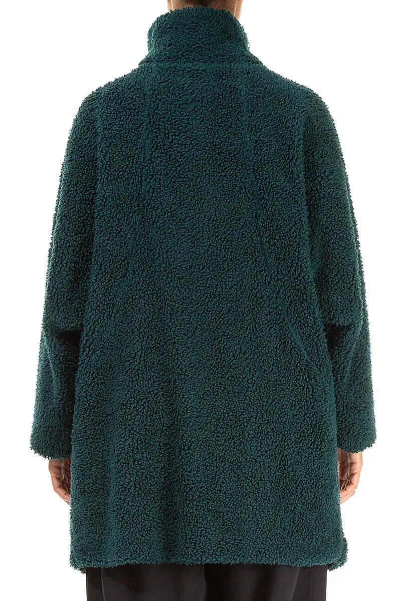 Sleek Layers On Duty Layer Peacock Teddy Cotton Coat