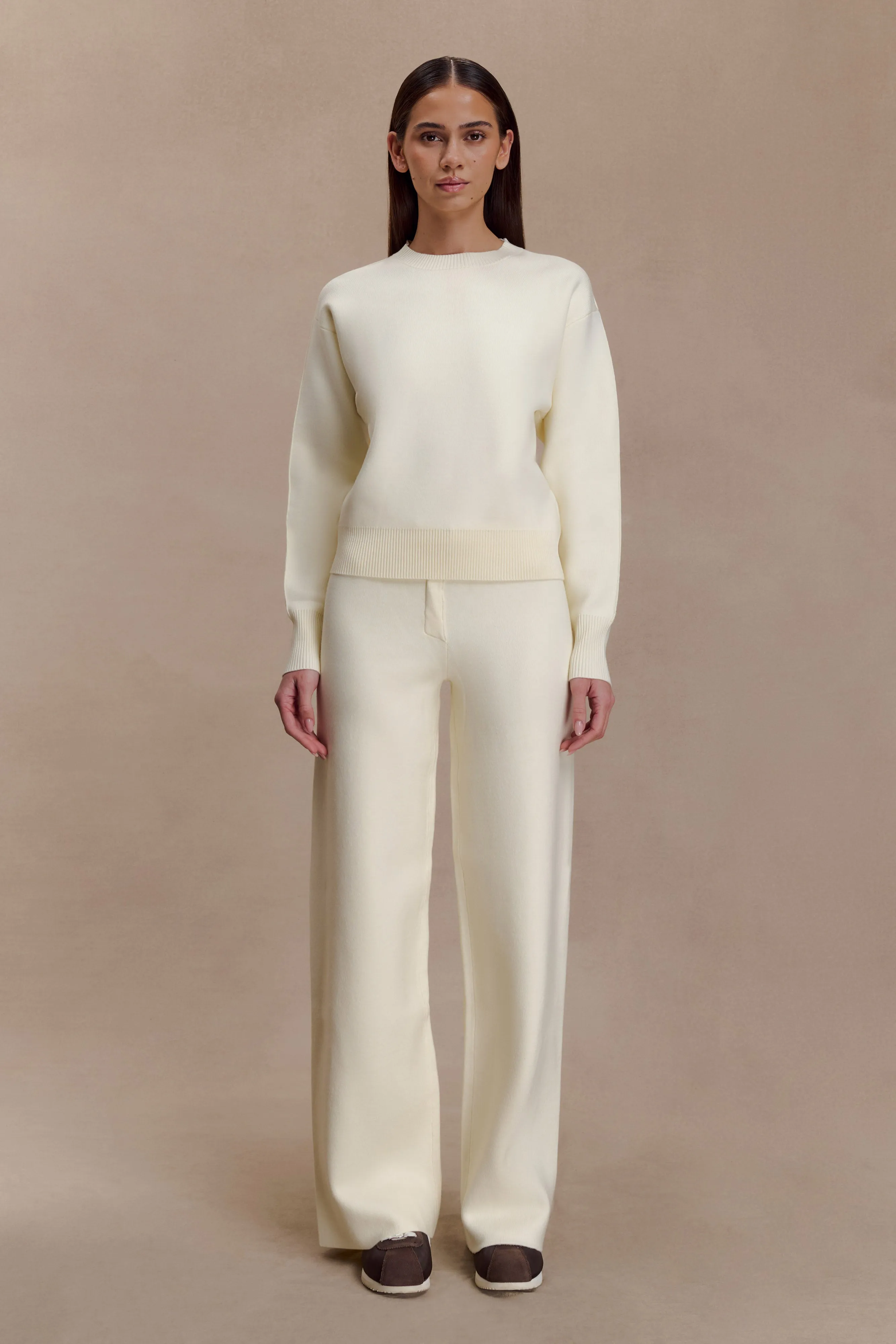 Full Zip Closure Braxton Cozy Knit Jumper - Ivory