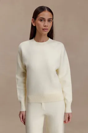 Braxton Cozy Knit Jumper - Ivory Seamless Street Fit City Ready Wear